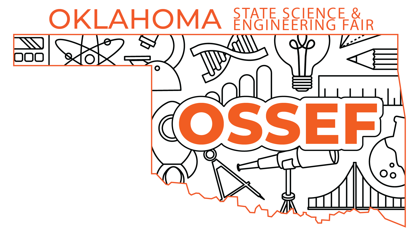 science fair logo in the shape of Oklahoma